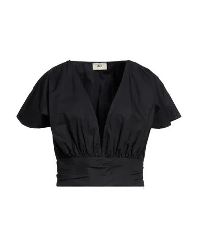 Akep Woman Top Black Size 8 Cotton