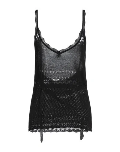 Akep Woman Top Black Size L Viscose, Polyester