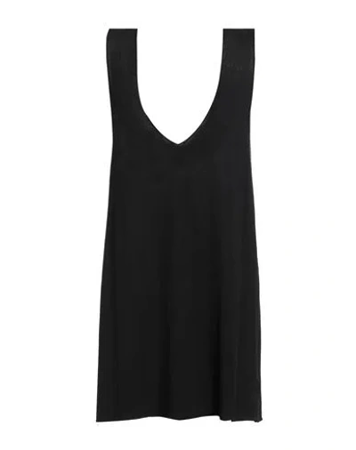 Akep Woman Top Black Size L Viscose, Polyester