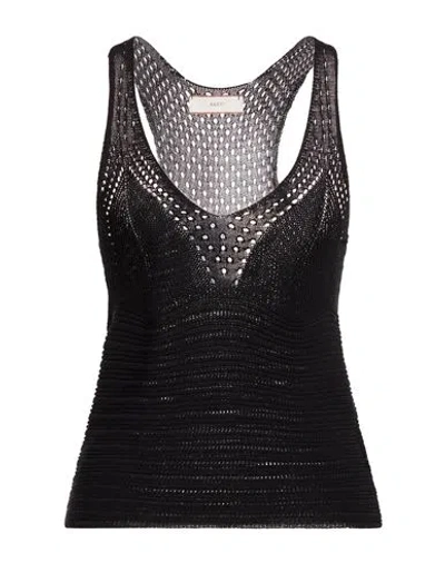 Akep Woman Top Black Size M Rayon, Polyamide