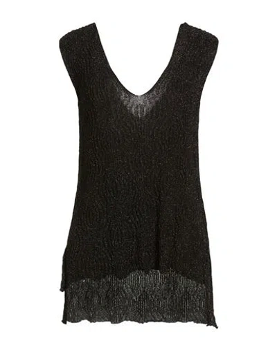 Akep Woman Top Black Size Xs Viscose, Polyamide, Polyester