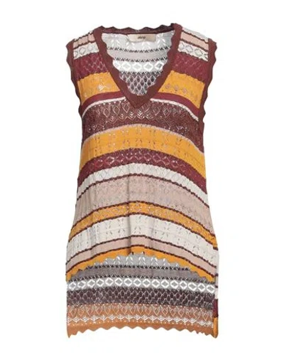Akep Woman Top Brown Size 8 Viscose, Polyester