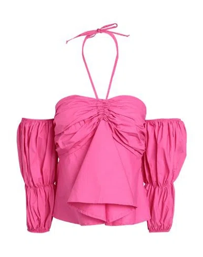 Akep Woman Top Fuchsia Size M Cotton In Pink