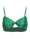 Akep Woman Top Green Size 8 Linen, Polyester In Green