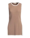 Akep Woman Sweater Light Brown Size 10 Ecovero Viscose, Polyester In Beige