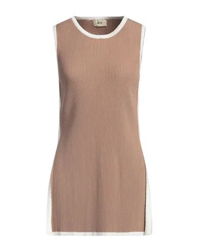 Akep Woman Sweater Light Brown Size 10 Ecovero Viscose, Polyester In Beige