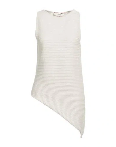 Akep Woman Top Light Grey Size S Viscose, Polyamide, Polyester In White