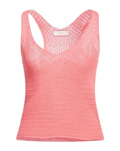 Akep Woman Top Salmon Pink Size S Rayon, Polyamide