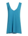 Akep Woman Top Turquoise Size S Viscose, Polyester In Blue