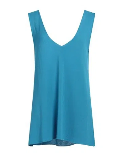 Akep Woman Top Turquoise Size S Viscose, Polyester In Blue
