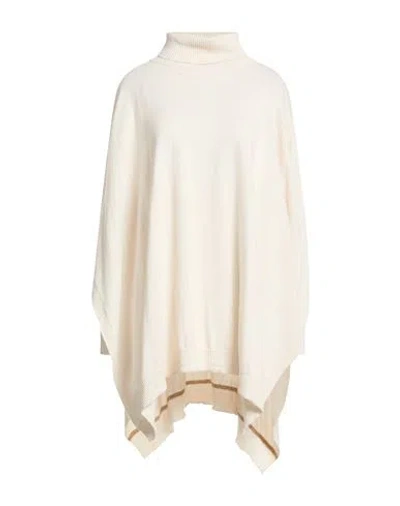 Akep Woman Turtleneck Beige Size 4 Viscose, Merino Wool, Polyamide, Cashmere In White