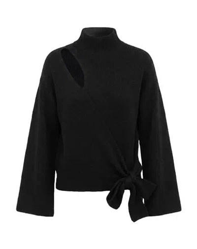Akep Woman Turtleneck Black Size 4 Polyacrylic, Polyamide, Wool, Viscose