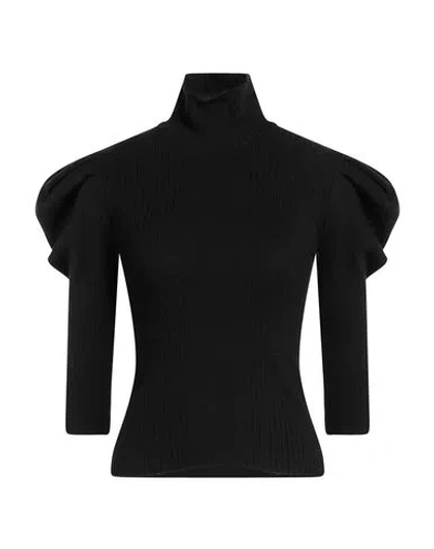 Akep Woman Turtleneck Black Size 4 Viscose, Polyester, Polyamide