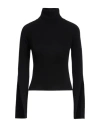 Akep Woman Turtleneck Black Size 6 Viscose, Polyester, Polyamide In Black
