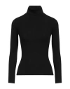 Akep Woman Turtleneck Black Size 8 Viscose, Polyester, Polyamide In Black