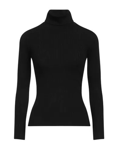 Akep Woman Turtleneck Black Size 8 Viscose, Polyester, Polyamide
