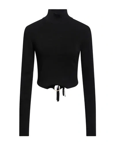 Akep Woman Turtleneck Black Size M Viscose, Polyamide, Elastic Fibres