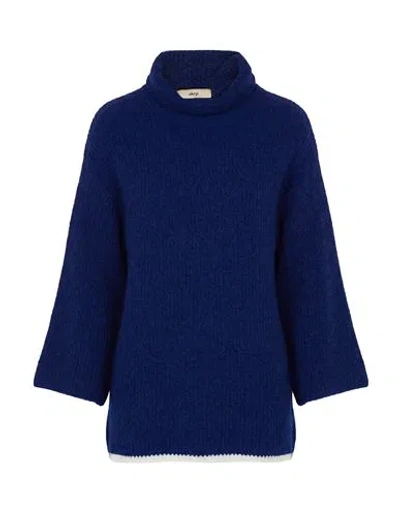 Akep Woman Turtleneck Blue Size 2 Merino Wool