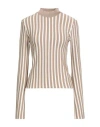 Akep Woman Turtleneck Camel Size 10 Viscose, Polyamide, Elastane In Multi