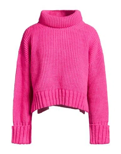 Akep Woman Turtleneck Fuchsia Size 8 Acrylic, Wool, Alpaca Wool, Viscose, Polyester In Pink