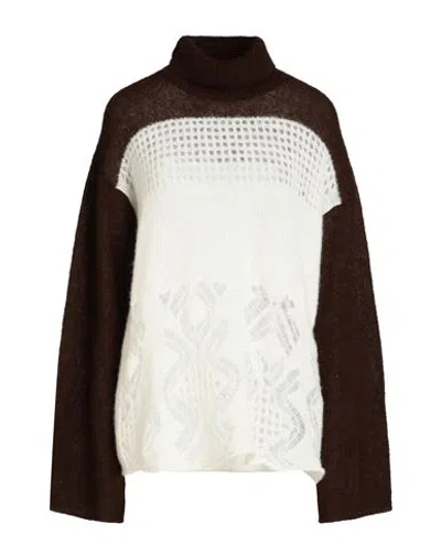 Akep Woman Turtleneck Ivory Size 4 Alpaca Wool, Polyamide In White