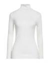 Akep Woman Turtleneck Ivory Size 6 Viscose, Polyester, Polyamide In White