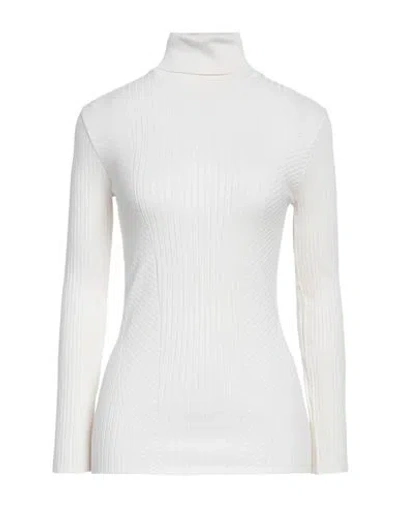 Akep Woman Turtleneck Ivory Size 6 Viscose, Polyester, Polyamide In White
