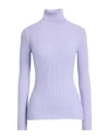 Akep Woman Turtleneck Lilac Size 8 Viscose, Polyester, Polyamide In Purple