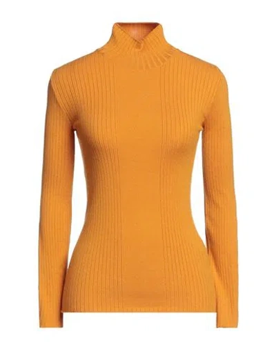 Akep Woman Turtleneck Marigold Size 8 Viscose, Polyester, Polyamide In Yellow