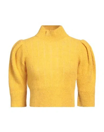 Akep Woman Turtleneck Mustard Size 4 Alpaca Wool, Polyamide In Yellow