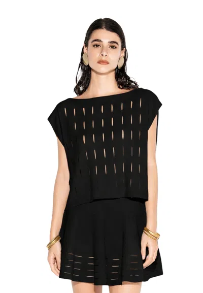 Akep Women's Top  Perforated In Black