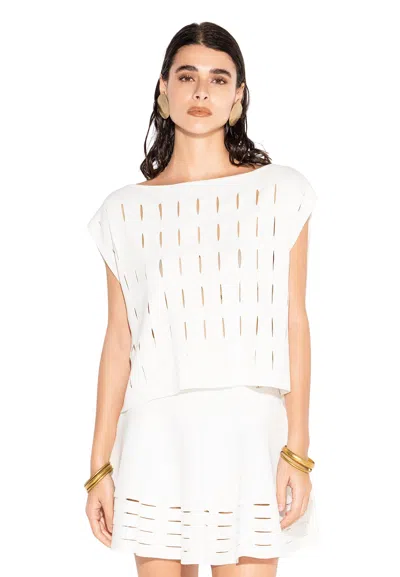 Akep Women's Top  Perforated In White