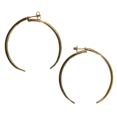Aki Roc Jewelry Women's Front-back Hoop Earrings Gold
