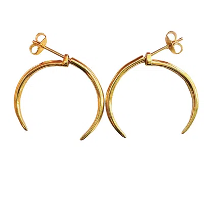 Aki Roc Jewelry Women's Front-back One Inch Gold Hoop Earrings