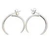 Aki Roc Jewelry Women's Front-back One Inch Hoop Earrings - Sterling Silver In Silver