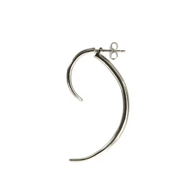 Aki Roc Jewelry Women's Front-back Single Hoop Earring -sterling Silver