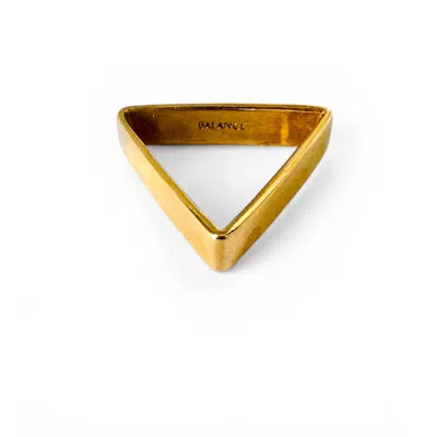Aki Roc Jewelry Women's Gold Triangle Balance Ring Six Mm| Brass