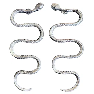 Aki Roc Jewelry Women's Inca Snake Earrings Sterling Silver