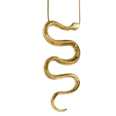 Aki Roc Jewelry Women's Inca Snake Gold Pendant Necklace