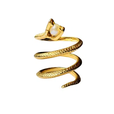 Aki Roc Jewelry Women's Snake Three-coiled Gold Ring