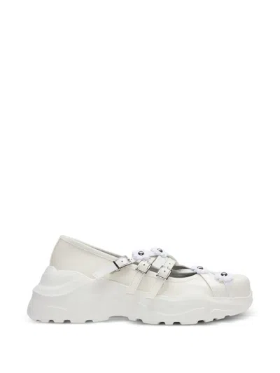 Akiko Aoki X Three Treasures Flora Ballet Flats In White