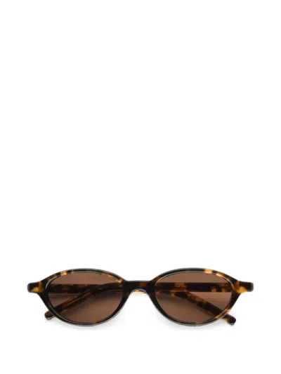 Akila Alien Oval-frame Sunglasses In Brown
