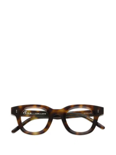 Akila Apollo Geometric-frame Glasses In Brown