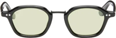 Akila Black Iris Sunglasses In Black / Lt Green