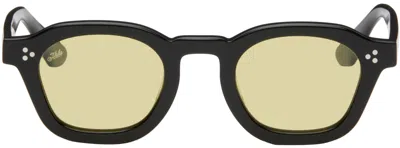 Akila Black Logos Sunglasses In Black / Yellow