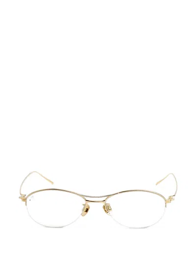 Akila Helix Round-frame Glasses In Gold