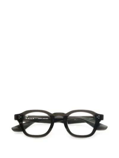 Akila Logos Geometric-frame Glasses In Gray