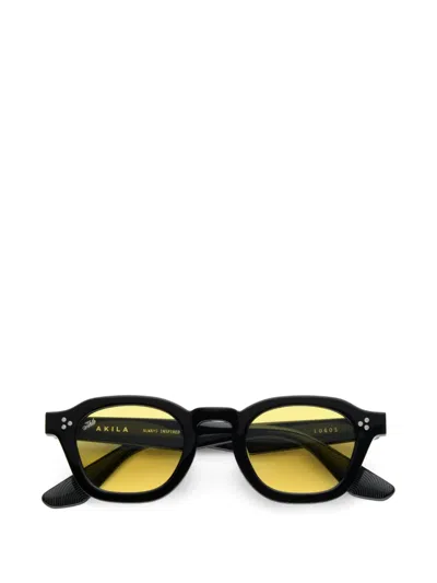 Akila Logos Geometric-frame Sunglasses In Black