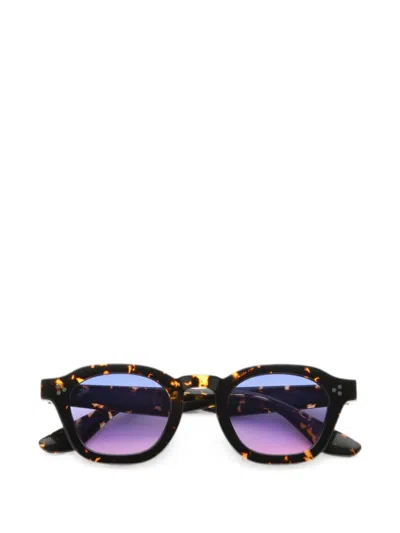 Akila Logos Round-frame Sunglasses In Brown