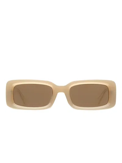 Akila X Verve X Soto Crystal-embellished Rectangle Sunglasses In Neutral